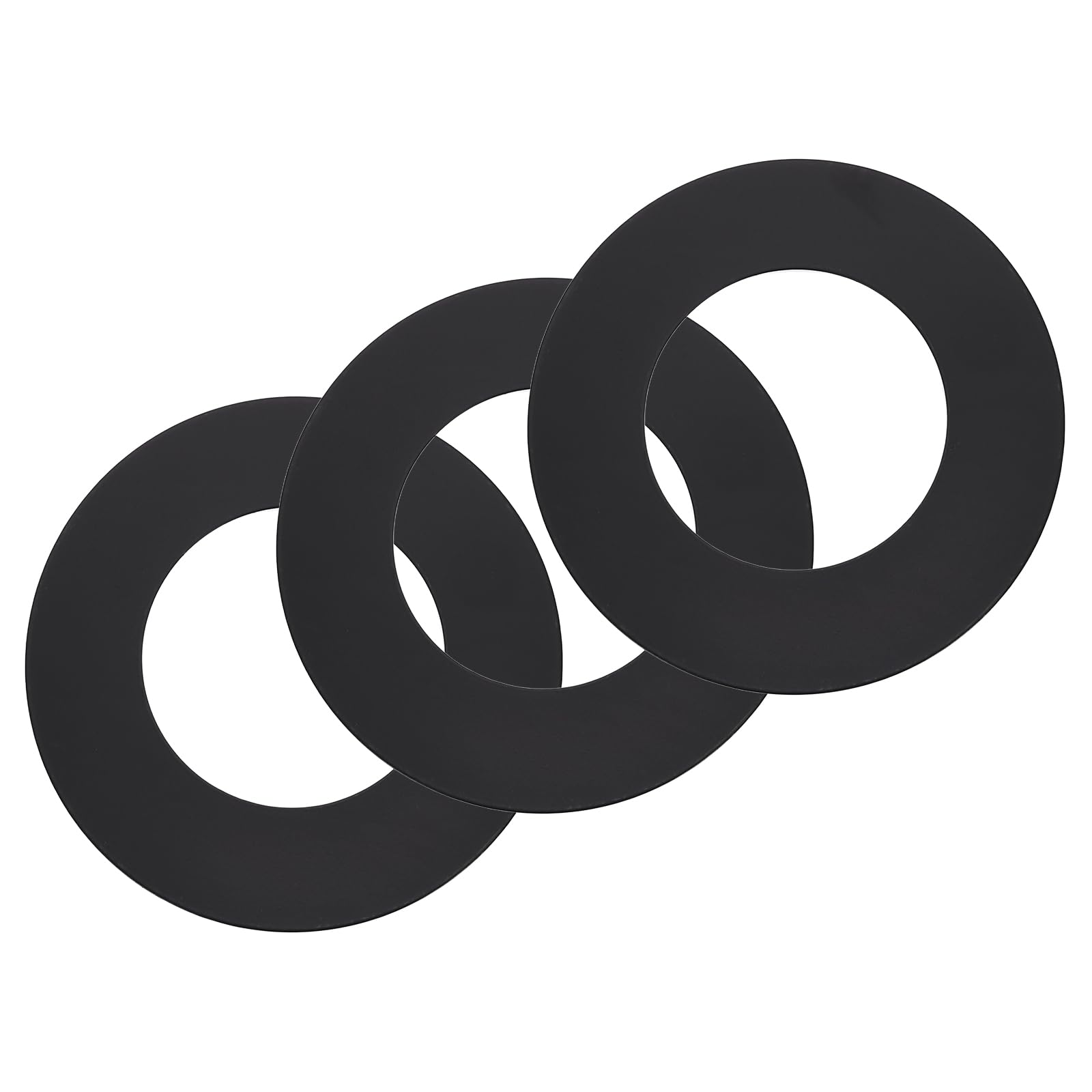 sourcing map 3Pack Goof Rings, 3" ID 5.3" OD Steel Flat Goof Trim Ring Light Cover Plate Flush Mount Can Converter for Recessed Downlight Vent Ceiling Medallion Wall Hole Decor, Matte Black