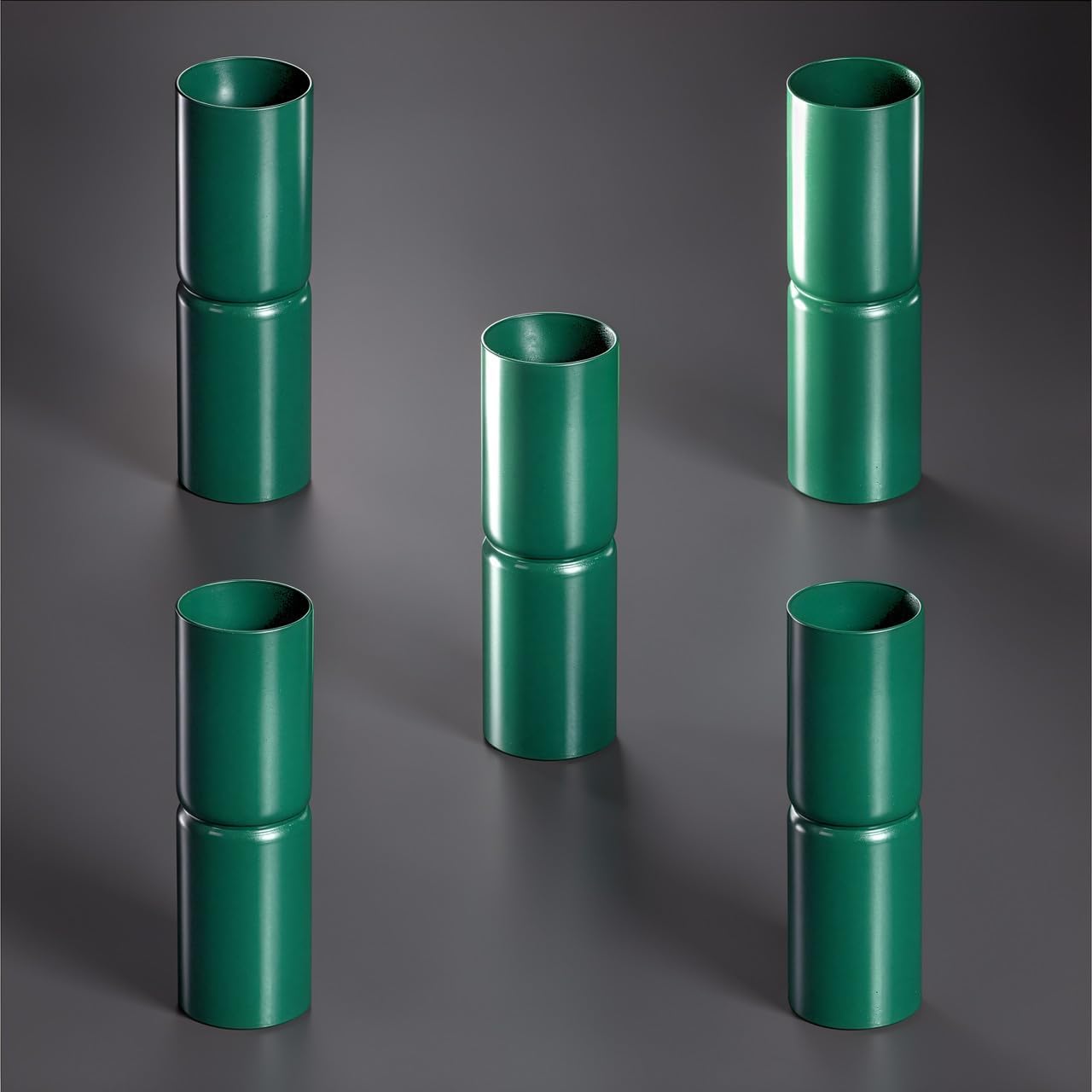 Fencer Wire 1-5/8" Green Heavy Duty Top Rail Sleeve, Chain Link Parts, Pipe Adapter for Chain Link Fence, Fence Rail Connectors, Pack of 5