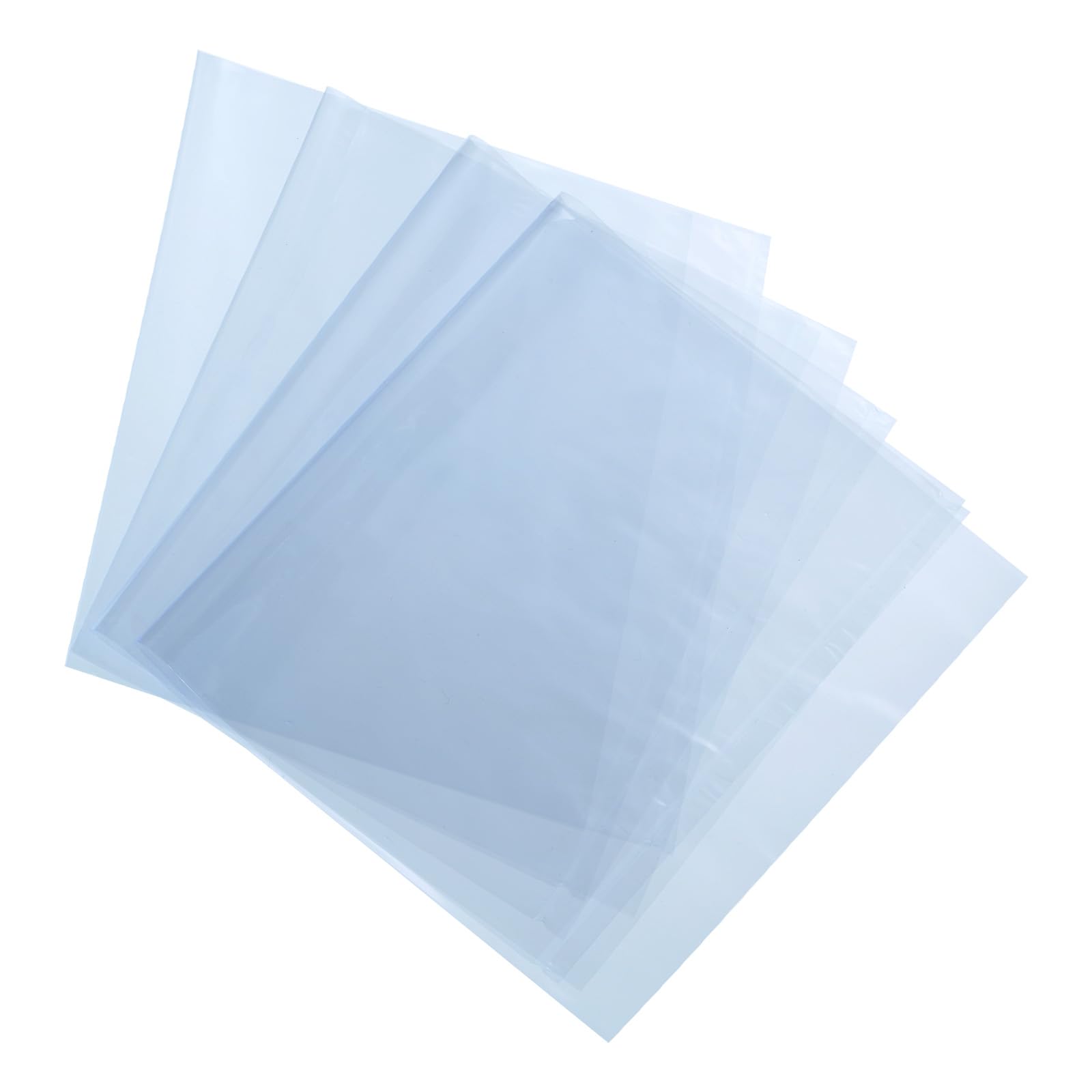 uxcell 100Pcs 14x7 Inch Shrink Wrap Bags, Blue Clear PVC Heat Shrink Wrap for Gift Basket, Bath Soaps, Candles and Homemade DIY Projects