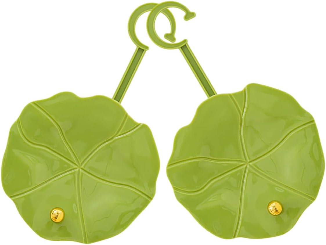 Uonlytech 2pcs Lotus Leaf Hat Storage Rack Plastic Wall Hooks