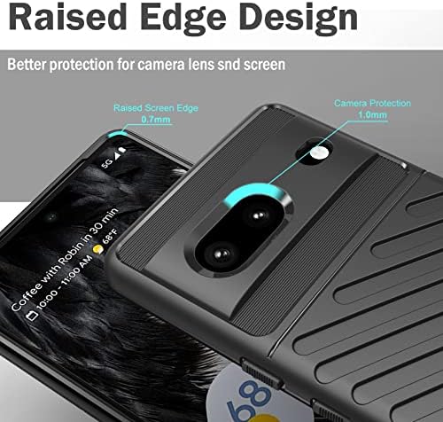 leChivée Case for Google Pixel 7,Grid Design Slim Soft TPU Dirt Resistant Drop Protection Shockproof Scratch Resistant Protective Phone Case Cover for Google Pixel 7 5G Black