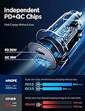 Cargador de coche USB C AINOPE  48W 2 puertos Mini USB con PD3 0  adaptador de coche de metal con carga r  pida 3 0 carga r  pida para iPhone 13 12 12 Pro 11 11 Pro XR XS X 8 8 P Samsung S10 S10 S9 iPad