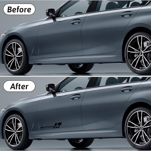Image of Zhizhong Car Sport Decal,16 Inch Vinyl Sticker Fit for All Cars Side (2 Pcs Matte Black)