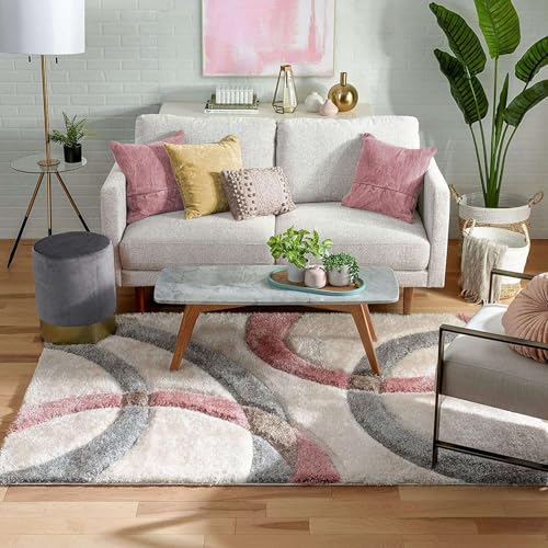 Image of Handmade Shaggy Rugs for Hall Furry Home DECORE Rectangular Carpet for Kids Room Fluffy Luxury GALICHA for Living Room Soft Fur Carpet for Bedroom 3X5 FEET Living Area Rugs, Multicolor