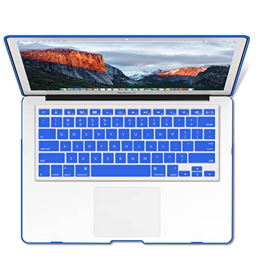 Ibenzer Compatible With Macbook Air 11 Inch Case Model A1370 A1465, Soft Touch Plastic Hard Shell Case Bundle With Keyboard Cover For Mac Air 11, Royal Blue, A11Rbl+1 A #TOP6