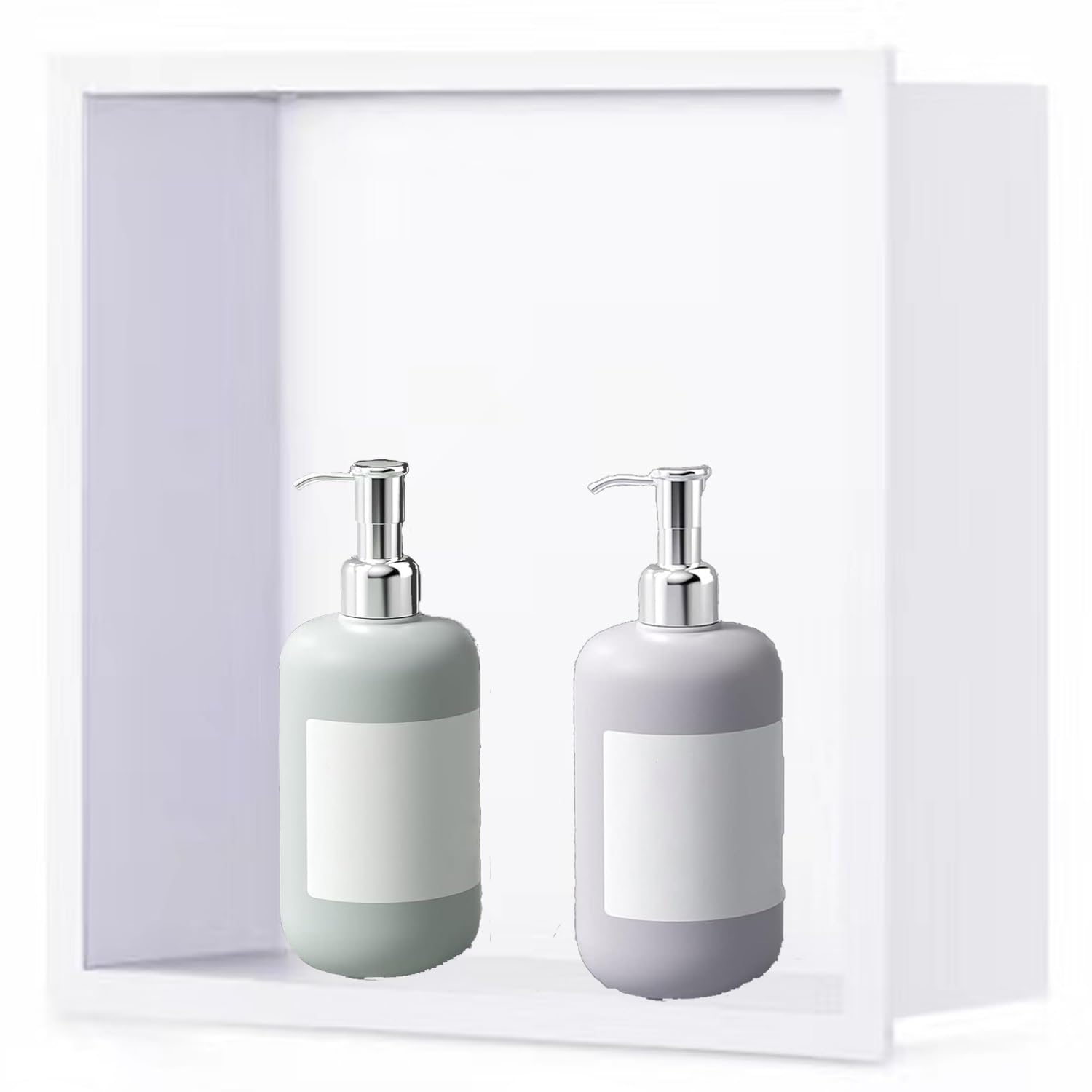 Organizador de nicho de ducha de fácil instalación y acero inoxidable blanco
