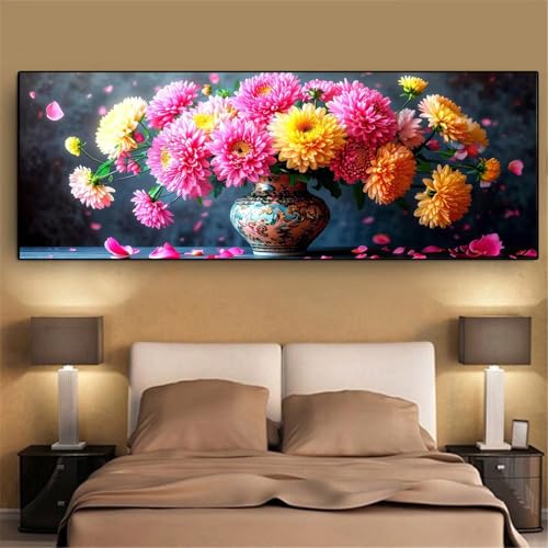Peinture diamant fleur rose point de croix kit complet numéroté