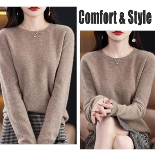 Merino Wool Sweaters,Cashmere Sweaters for Women,Women Fall Winter Warm Knitted Pullover Long Sleeve Sweater4