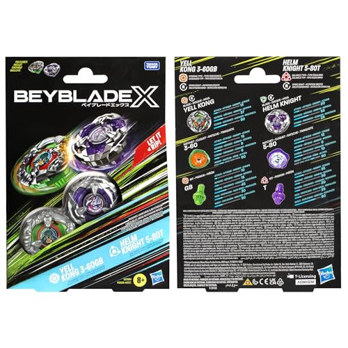 Beyblade X Yell Kong 3-60GB and Helm Knight 5-80T Top Dual Pack Set, Includes 2 Right-Spin Tops - Image 4