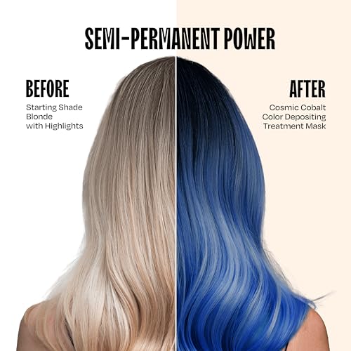 Image of Overtone Semi Permanent Hair Color Conditioner, Cosmic Cobalt, 8 oz, Nourishing, Damage-Free, Color Depositing Mask for All Hair Types with Shea Butter & Coconut Oil, Vegan & Cruelty-Free