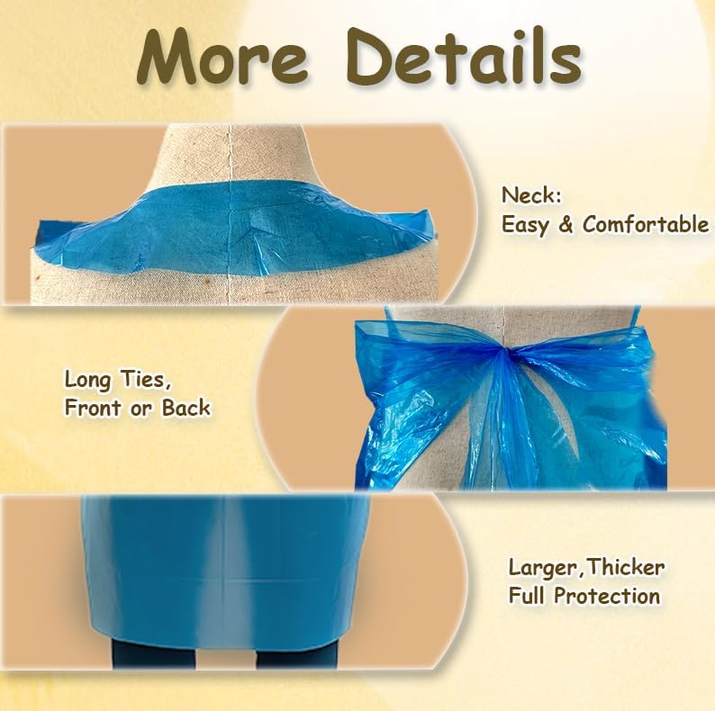 Urby Full Body Coverage Disposable Aprons For Adults. Plastic/poly Material.Good For Painting, Picnic Party,and Medical Uses - Image 5