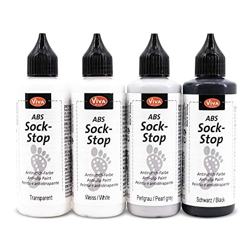Viva Decor ABS Sock Stop Set (4 x 82 ml, Black is Beautyful) - Anti-Rutsch...