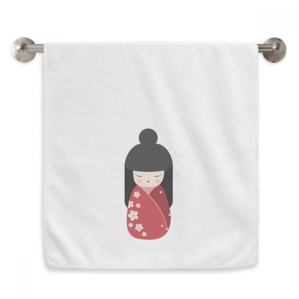 Serviette débarbouillette de qualité supérieure motif kimono japonais rouge