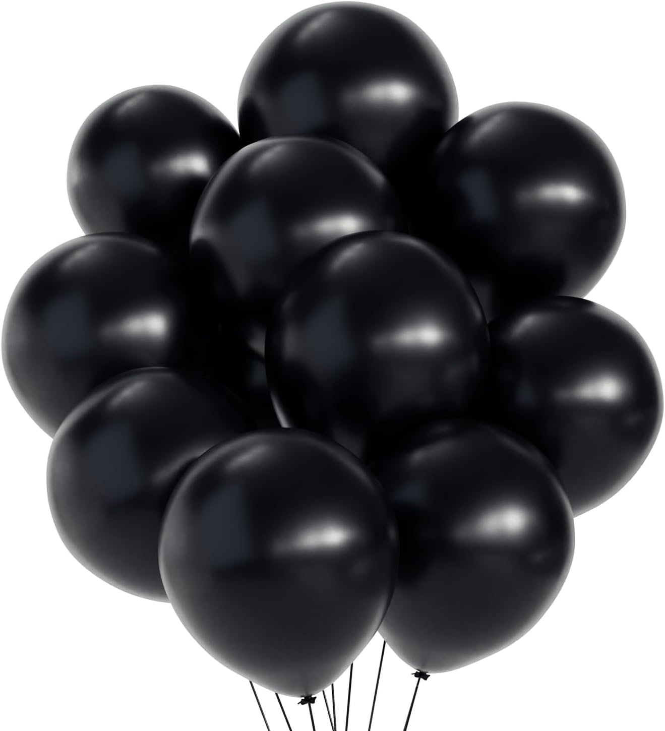 Black Balloons 12inch 70pcs Black Latex Party Balloons for Birthday Helium Balloon for Halloween Christmas New Year Wedding Engagement Black Themed Party Decorations (02-12in-black-70pcs)