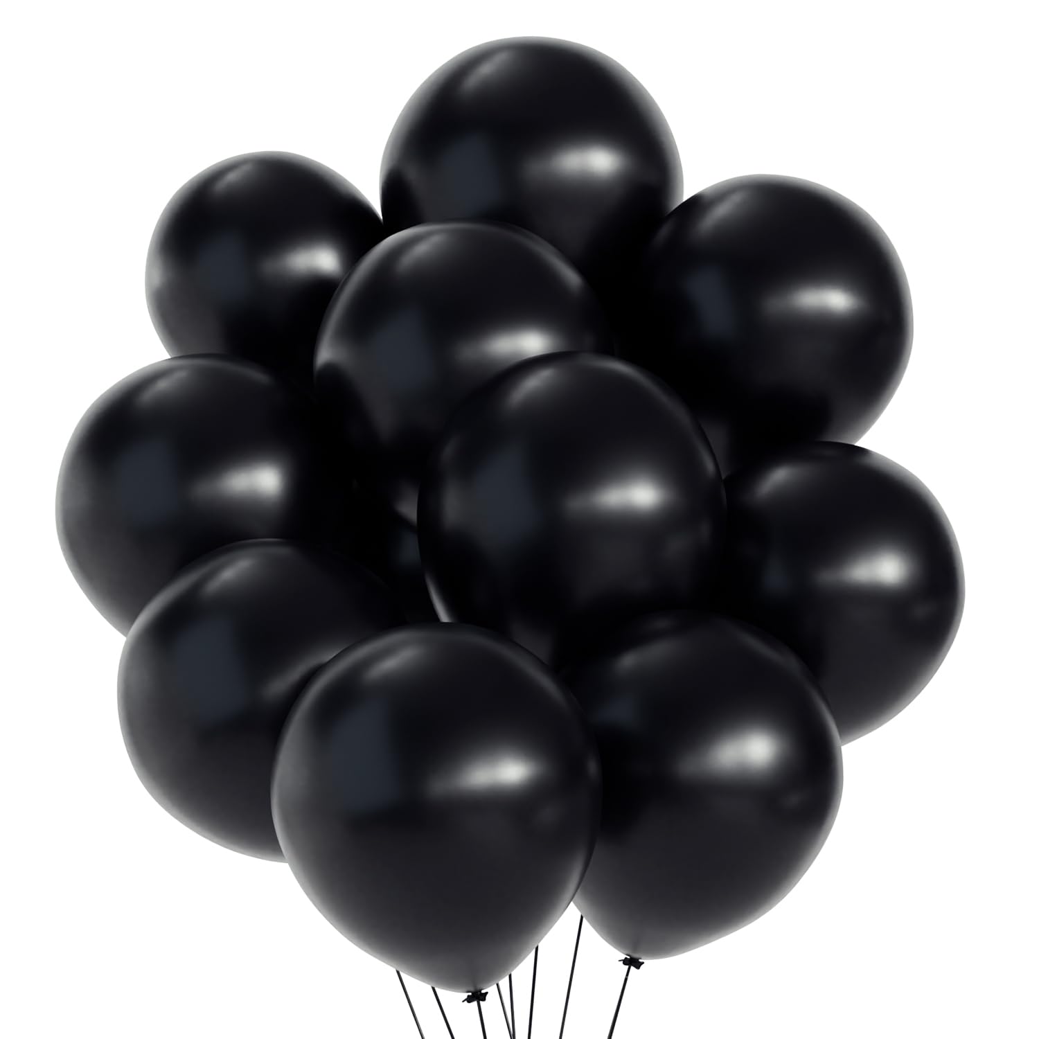 Black Balloons 12inch 70pcs Black Latex Party Balloons for Birthday Helium Balloon for Halloween Christmas New Year Wedding Engagement Black Themed Party Decorations (02-12in-black-70pcs)