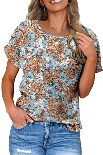 KISSMODA Summer Short Sleeve T Shirt Loose Fit Casual Dressy Women Top 2025 Trendy Ladies Fashion Blouses(S-3XL)