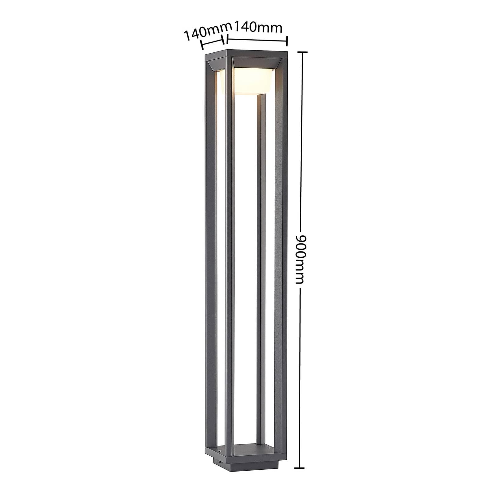 LED Außenleuchte Gamion (spritzwassergeschützt (Modern) in Alu aus Aluminium (1 flammig,) - Wegeleuchte Pollerleuchte Wegelampe Sockelleuchte