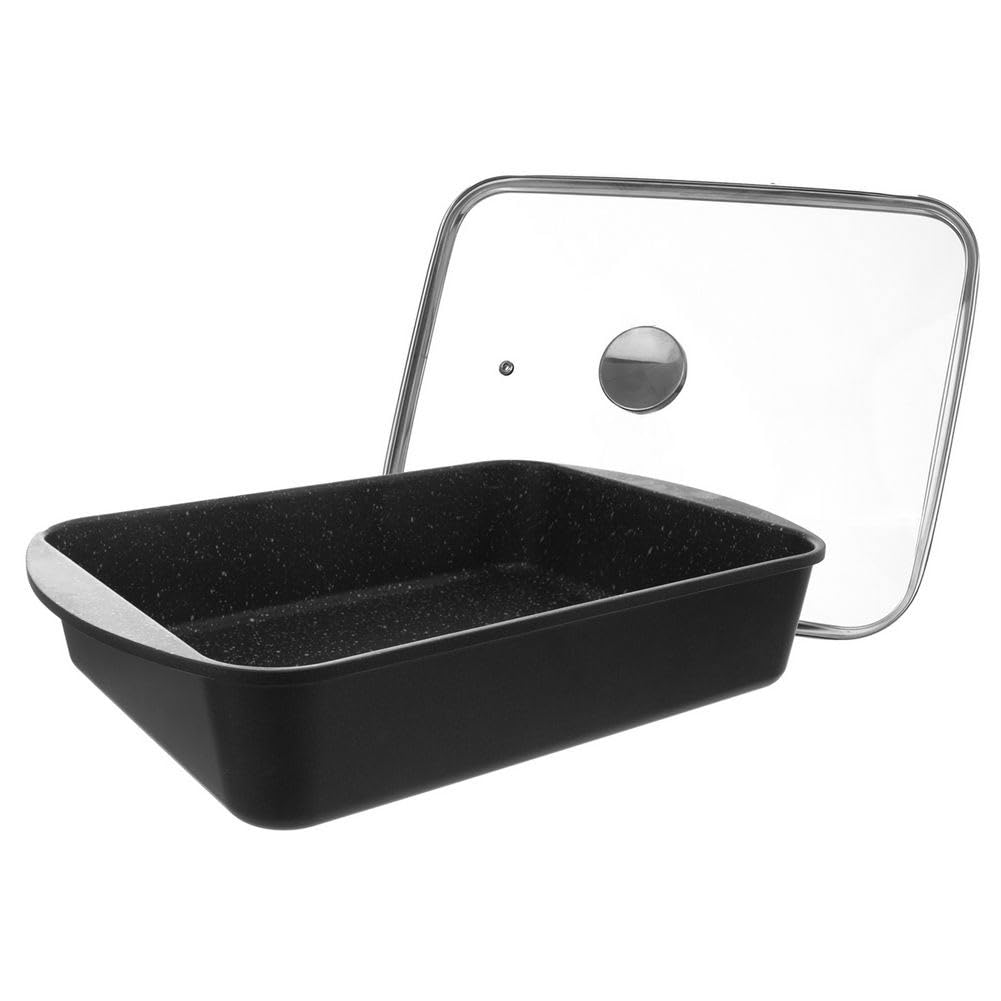 Grande, padella in granito, con coperchio in vetro, 6,2 l, 40 x 27,5 cm