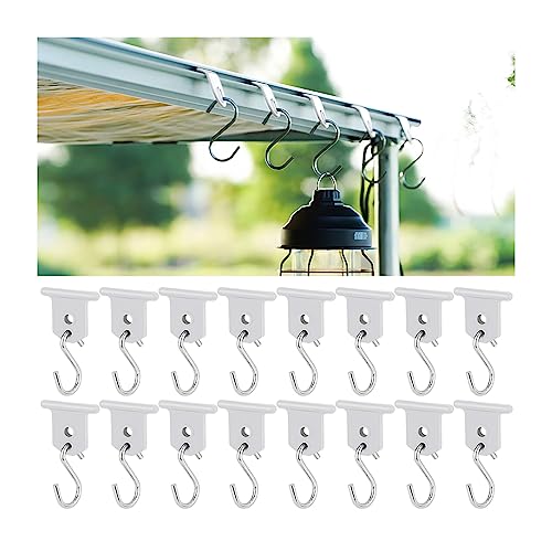 JNNJ 16 Piezas Ganchos de Toldo RV Ganchos en Set de Forma de S, Multifuncional Camping Ganchos Accesorios para Autocaravana...