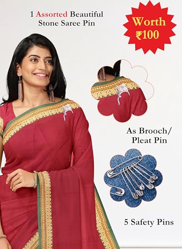 Image of Women's Chettinad Cotton Sarees | Handloom Saree with Blouse | Pure Cotton Sarees for Women Daily use and All Occasion Wear| Soft, Comfort Cotton Saree