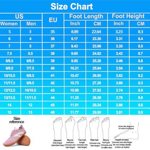 Image of Beach Water Shoes for Women Men Quick Dry Non-Slip Wide Toe Hike Barefoot Footwear for Beach Pool Aqua Swim Surf Walk