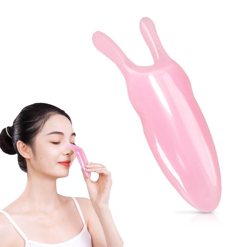 かっさ プレート かたつむりかっさ 鼻を高く 鼻筋の改善 顔用 するグッズ 携帯に便利 美顔器 かっさ棒 なめくじカッサ ピンク
