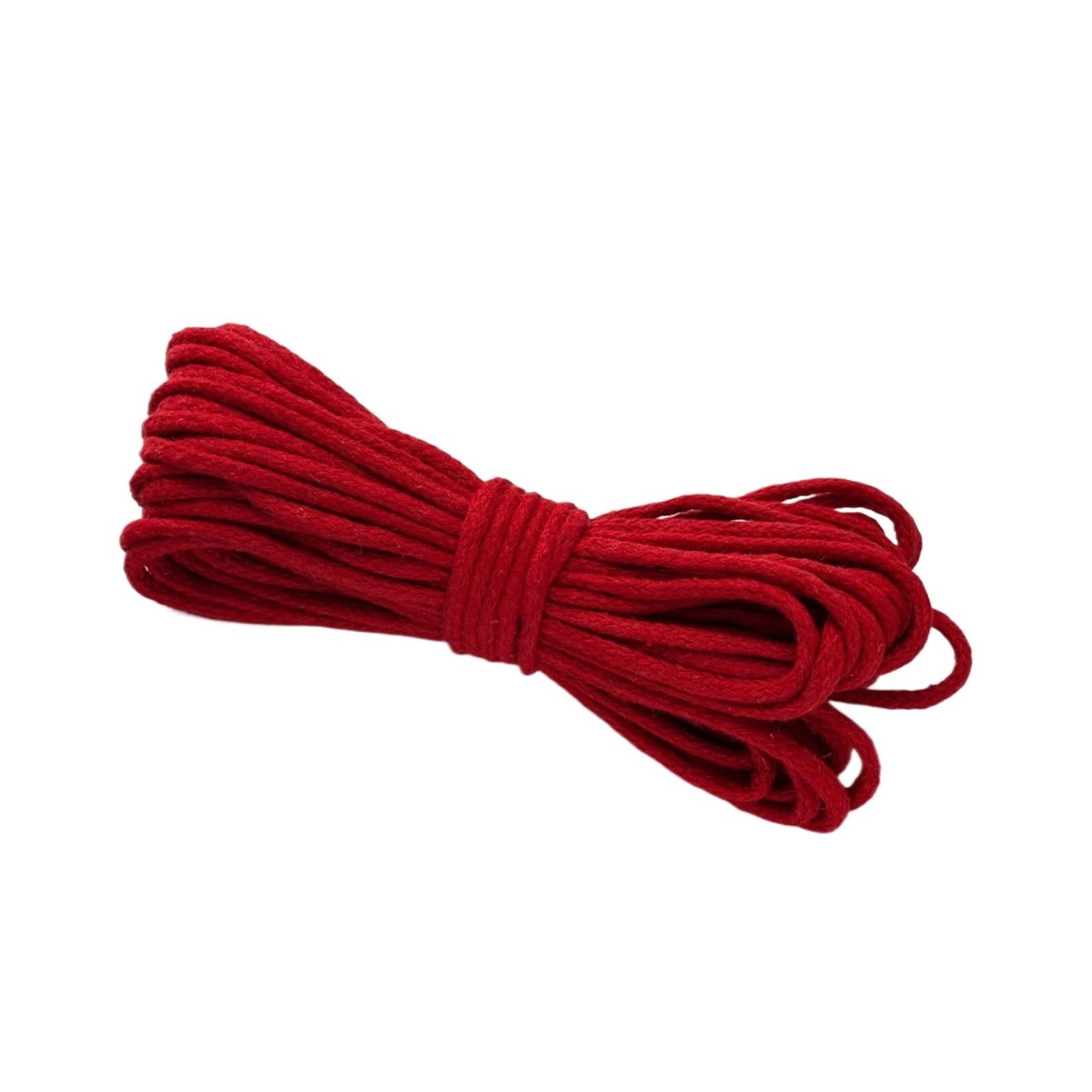 Cotton Macrame Cord 10Meters/roll 3.0mm Braided Cord for Cotton Macrame Rope Crochet Weaving Knitting Small Bundle Packs DIY(Red)