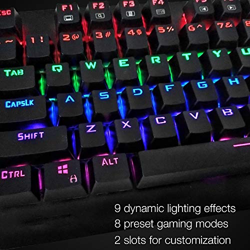 Mechanical Keyboard, E-Yooso K600 Led Rainbow Backlit Mechanical Gaming Keyboard 104 Key Gamers Keyboard Pc Computer Usb Wired Gaming Keyboard Brown Switches (Black) #TOP5