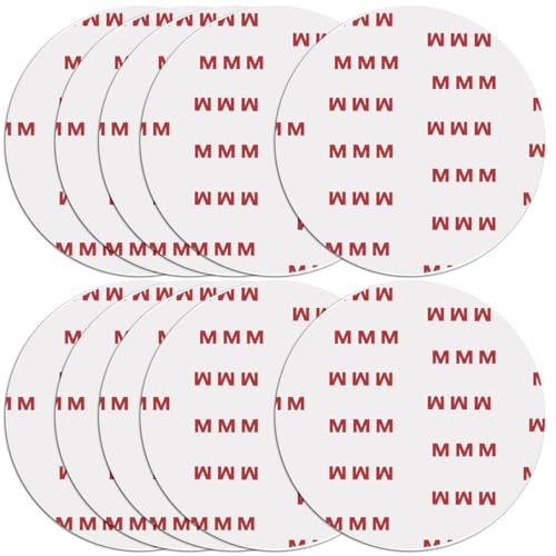 Lot de 10 pastilles adhésives circulaires double face de 75 mm Adhésif de rechange puissant pour support de montage de voiture pare-brise caméra GPS...
