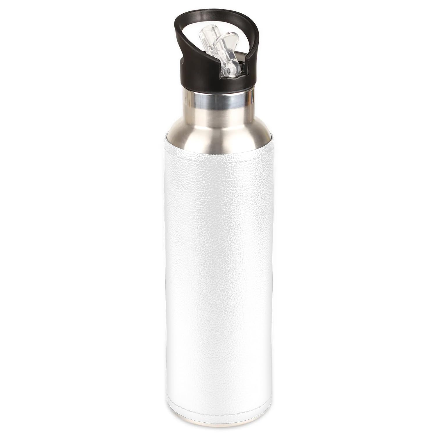 Amazon.com: White Sakura Insulated Water Bottle with Straw