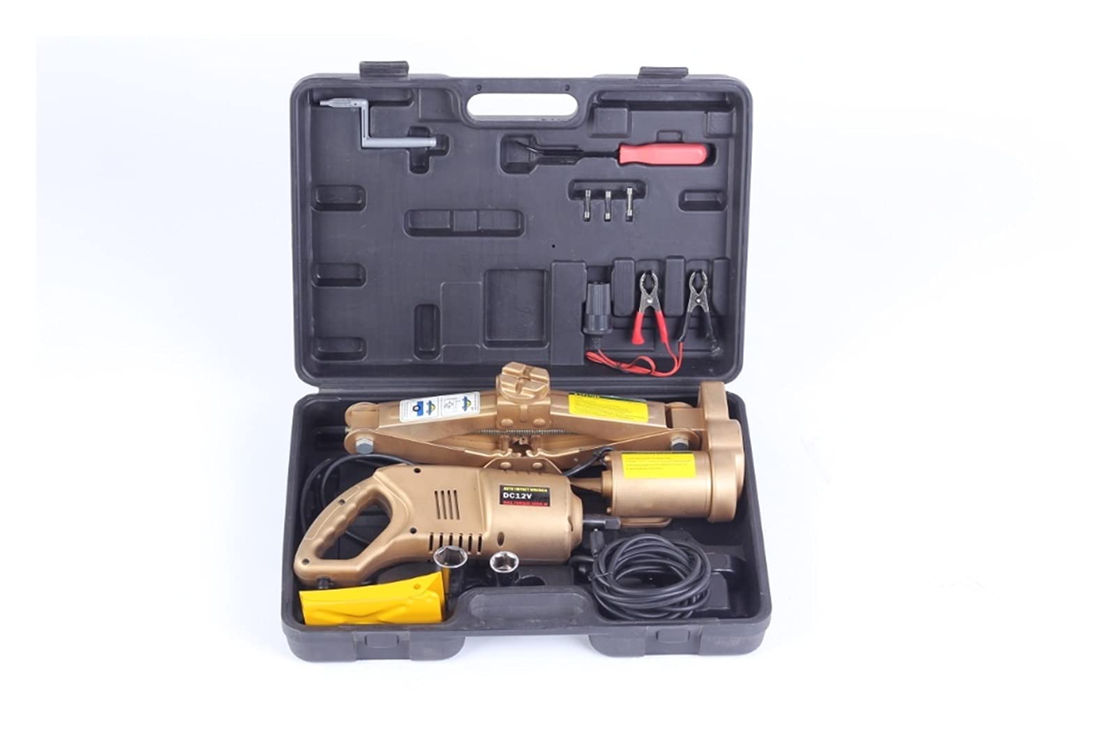 Trailer Jack, Electric Jack + Wrench Set 12V 2T Car Tire Changing Tool,