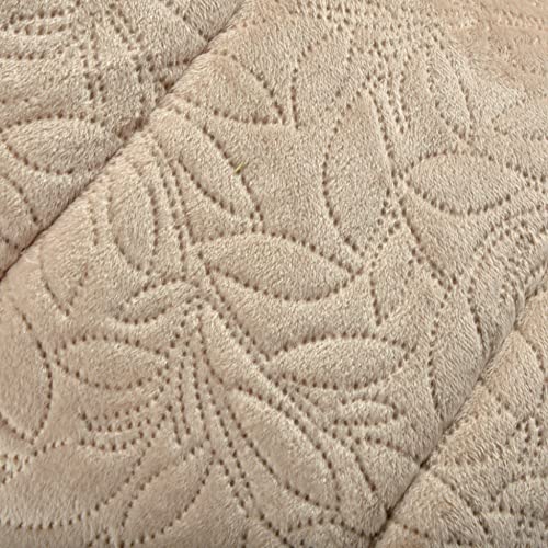 Couchage chat Love Story rond style bohème, panier polyester naturel de taille D50 x H30 cm