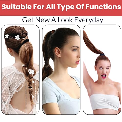 Image of TEMPERIA (Pack of 20) Hair Rubber Band for Women & Girls with Storage Tube Box - Stretchable Soft Hair Ties Ponytail Holder Elastic Hairbands - Premium & Durable Ponytail Holder Hair Accessories
