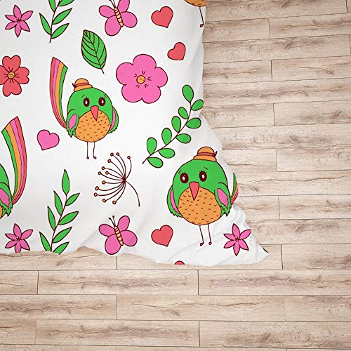 Parure de lit facile d'entretien pour finir avec le repassage lit King oiseaux mignons - 6