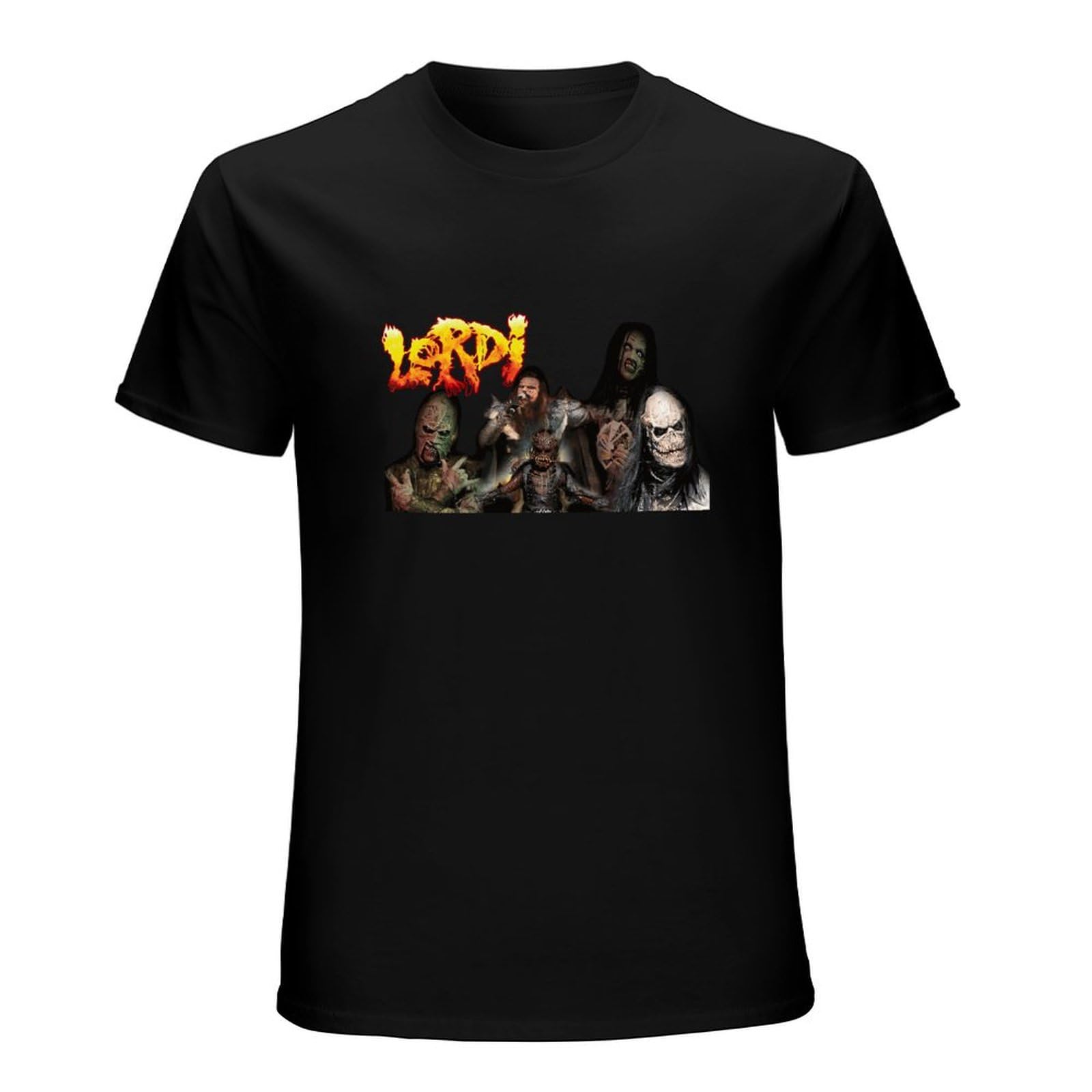 Bear Coming Men's Black Lordi T-Shirt Graphic Tee Printed Top For M