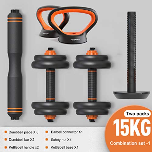 Dumbbells 6 in 1 Verstelbare Set Gratis Gewichten Oefening Barbell Gewicht Sets met Kettlebell Handvat voor Mannen… - Afbeelding 3