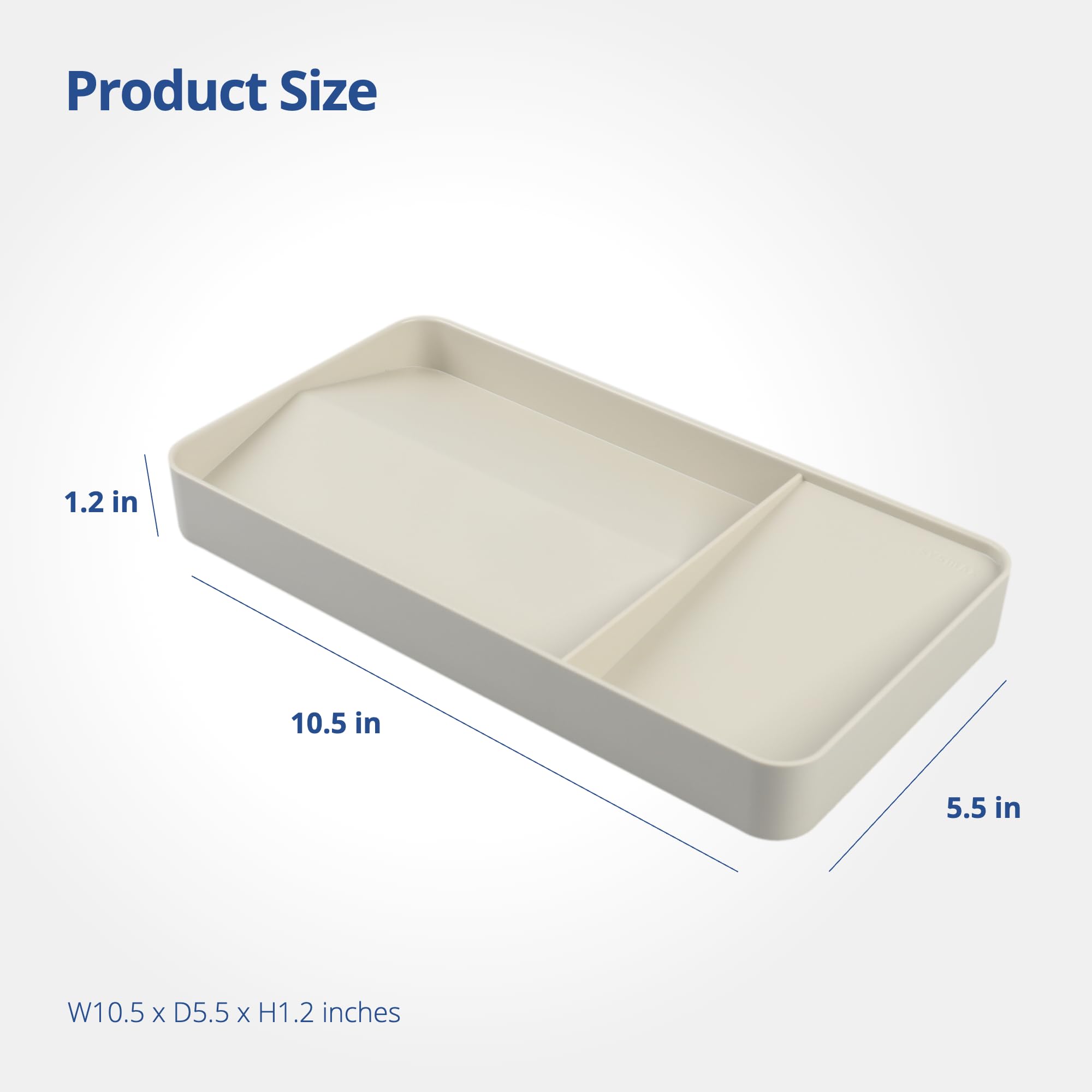 BLUE GINKGO Desk Tray - Korean-Made Organizer for Notes Pens, Pencils, and Accessories (Double-sided, Beige) - Image 3