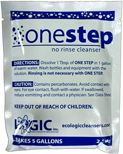 ONESTEP NO RINSE CLEANSER - 2.5oz Pack One Step Environmentally Friendly Sanitizer No Rinse No Clorine No Film