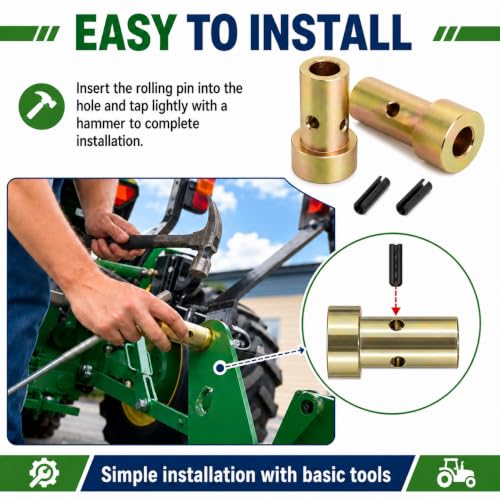Image of Cat 1 Quick Hitch Adapter Bushings Kit Fit for CateCat 1 Quick Hitch Adapter Bushings Kit Fit for Category 1-3 Point Tractors Use Quick Attach Adapters with Pins (4 Pairs)