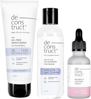 Deconstruct Anti-Acne Kit | Skincare routine kit | Contains Acne Face Serum, Salicylic Acid Face Wash and Oil Free Face Moisturizer | For Oily, Acne & Pimple Prone Skin | Pack of 3