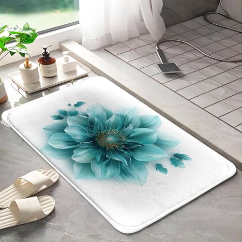 Tapis de bain en mousse à mémoire de forme design fleur 3D - 3