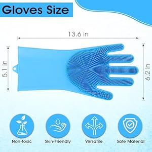 Pet grooming gloves dog washing gloves with high density teeth silicone dog bathing gloves with enhanced five finger design bathing and massaging for dogs and cats blue   cucciolini doodles