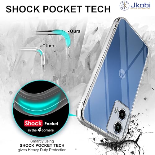 Image of Jkobi Back Cover for Motorola Moto G34 5G (Silicone Clear Shockproof Case with Camera Protection | Soft and Flexible | Transparent)