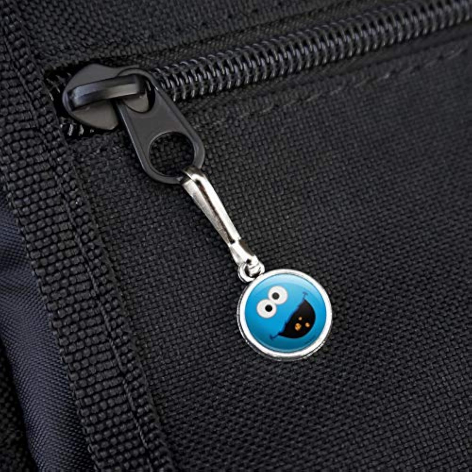 Sesame Street Cookie Monster Face Antiqued Charm