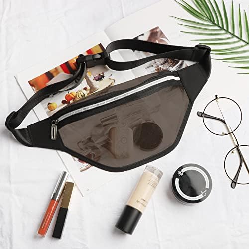 Clear Fanny Pack,TPU Clear Crossbody Bag Stadium Approved,Clear Purse Transparent Adjustable Belt Bag for Women,Men,Sports Events,Travel,Shopping and Outdoor(Black) 7 Clear Fanny Pack,TPU Clear Crossbody Bag Stadium Approved,Clear Purse Transparent Adjustable Belt Bag for Women,Men,Sports Events,Travel,Shopping and Outdoor(Black)