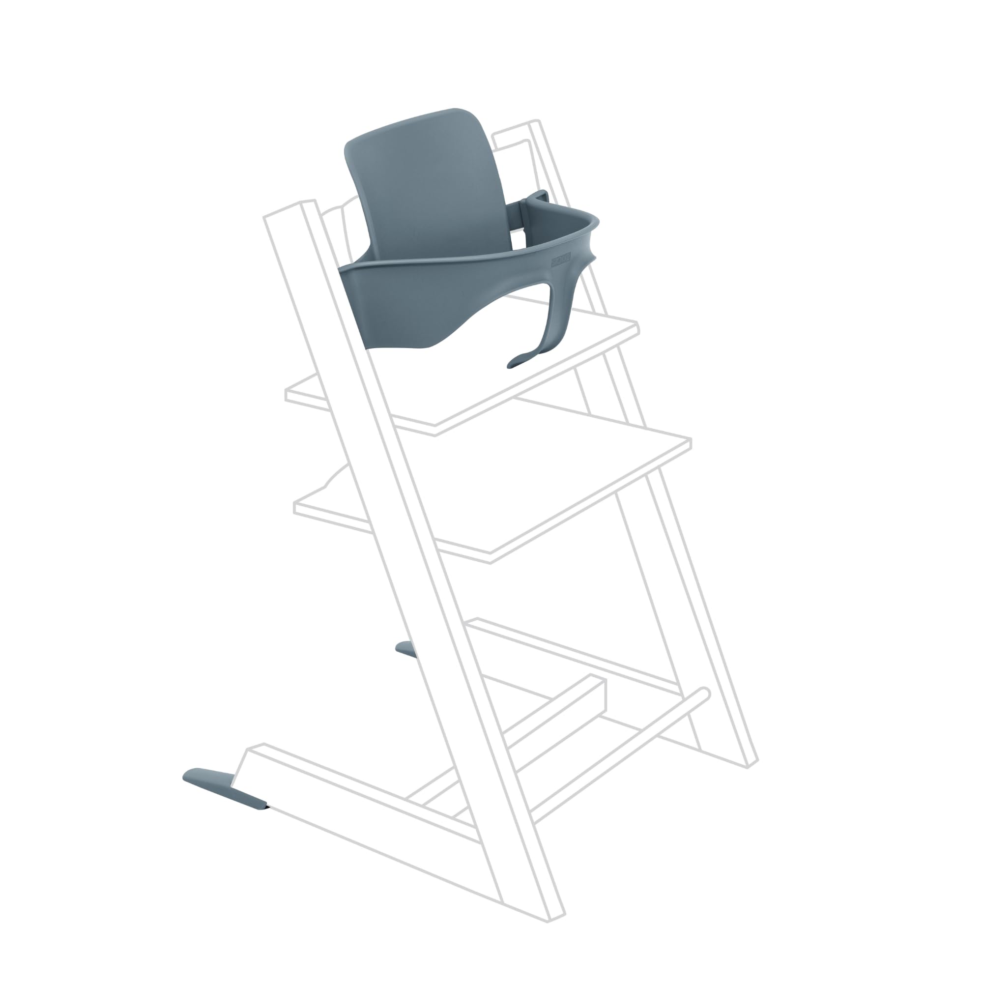 Tripp Trapp Baby Set from Stokke, Fjord Blue - Convert The Tripp Trapp Chair into High Chair - Removable Seat for 6-36 Months - Compatible with Tripp Trapp Models After May 2006