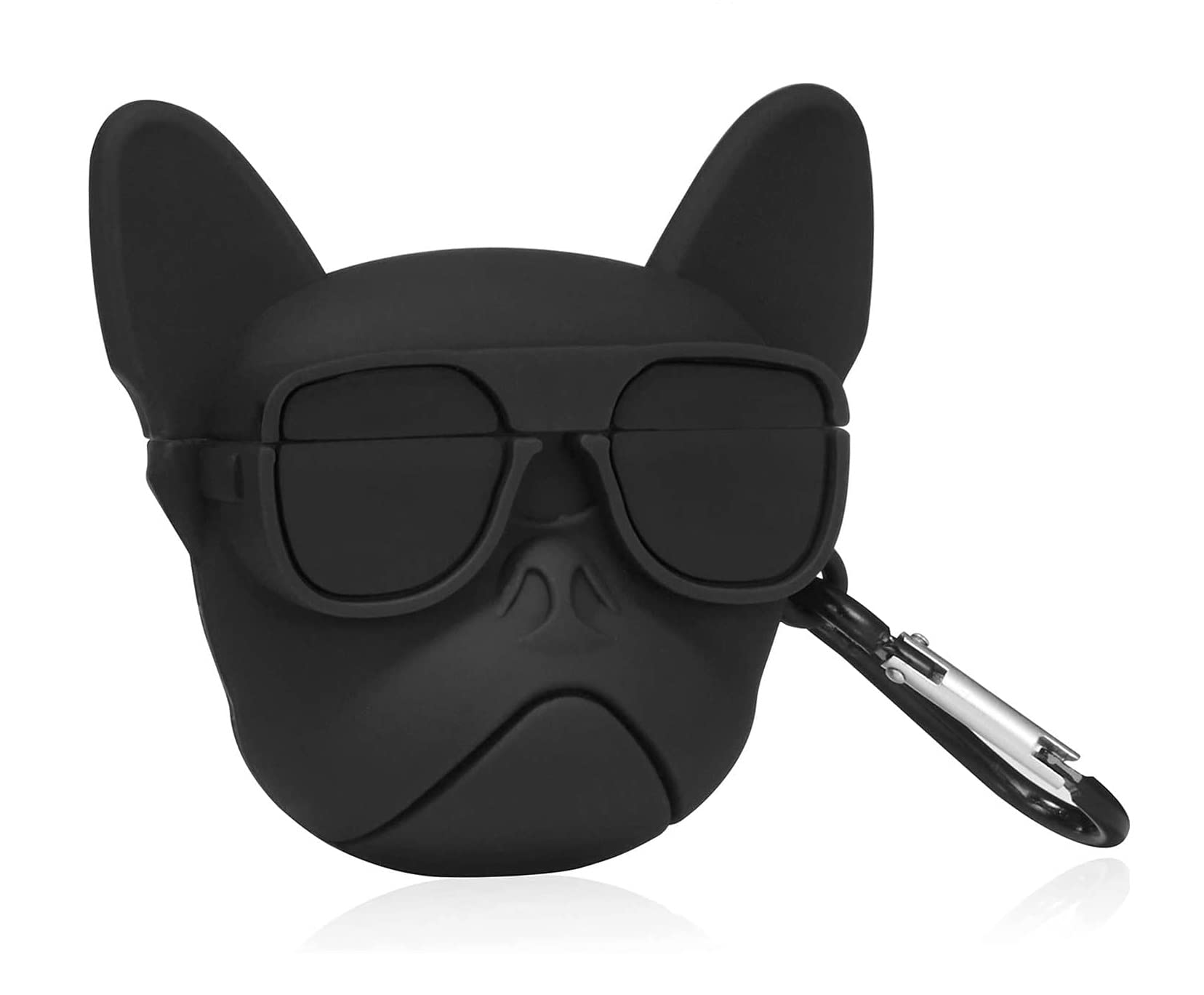 folx fab14 airpods pro gen 2 silicone protective case 3d design case cover with keyring compatible for apple airpod pro 2 gen [ airpod not included ] (airpods pro gen 2 case, black dog)