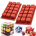 Moldes de silicona para tartas, 2 moldes antiadherentes 3D para hornear para cubo de Rubik de chocolate y trufa de galletas hechas a mano de resina mini jabón, 30 tazas (MJ01911)