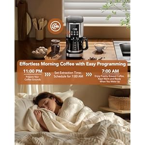 Cowsar 10 cup programmable coffee maker drip coffee machine with bold brew mode auto pause keep warm function blackstainless steel  urban country home decor