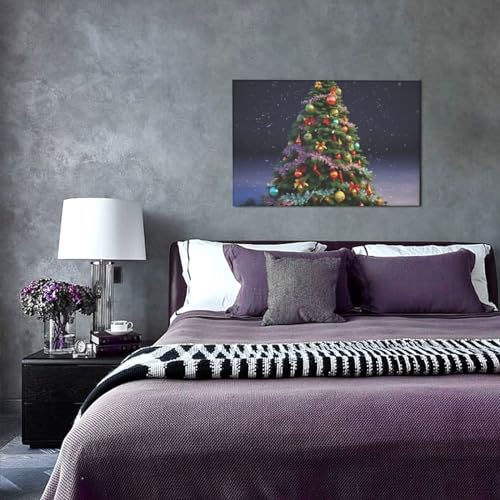 Impression sur toile sapin de Noël idée cadeau déco originale pour appartement